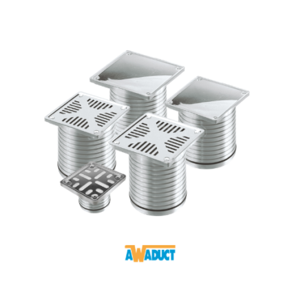 Portarejilla Awaduct Acanalado con Rejilla Acero 12 x 12 cm / 15 x 15 cm- 105 mm